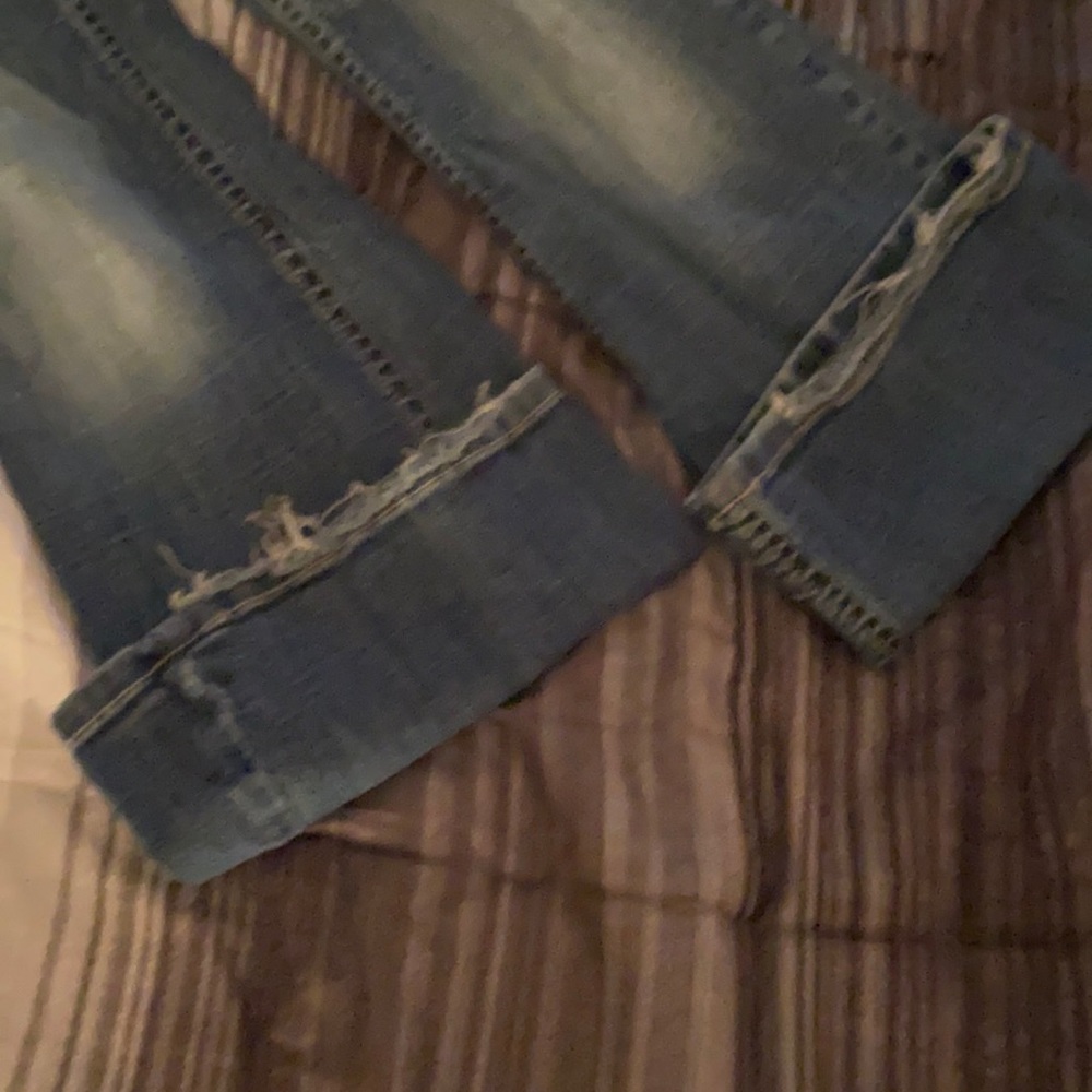 Junior size 3 Lei Sophia Hiphugger Flare blue jeans.